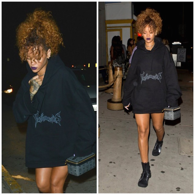 Rihanna deals oversized hoodie