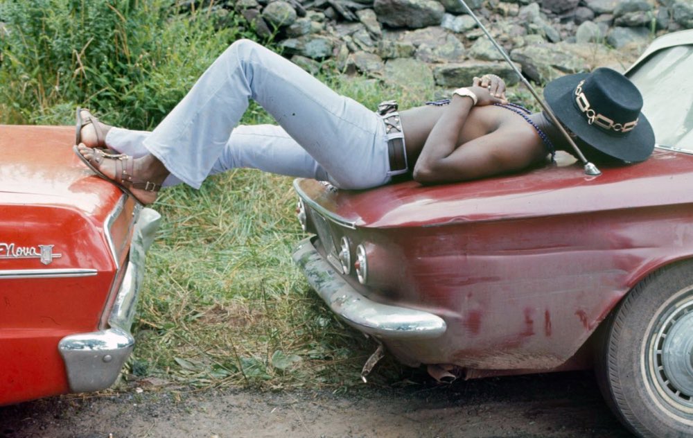 sleeping on two cars