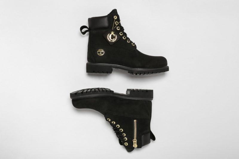 Champion timberlands black on sale and gold