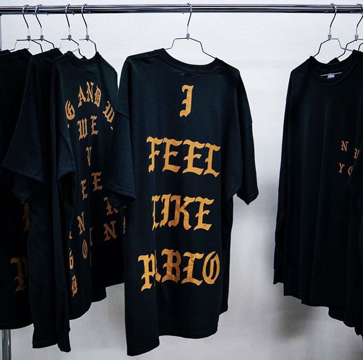 pablo pop up t shirts on rail