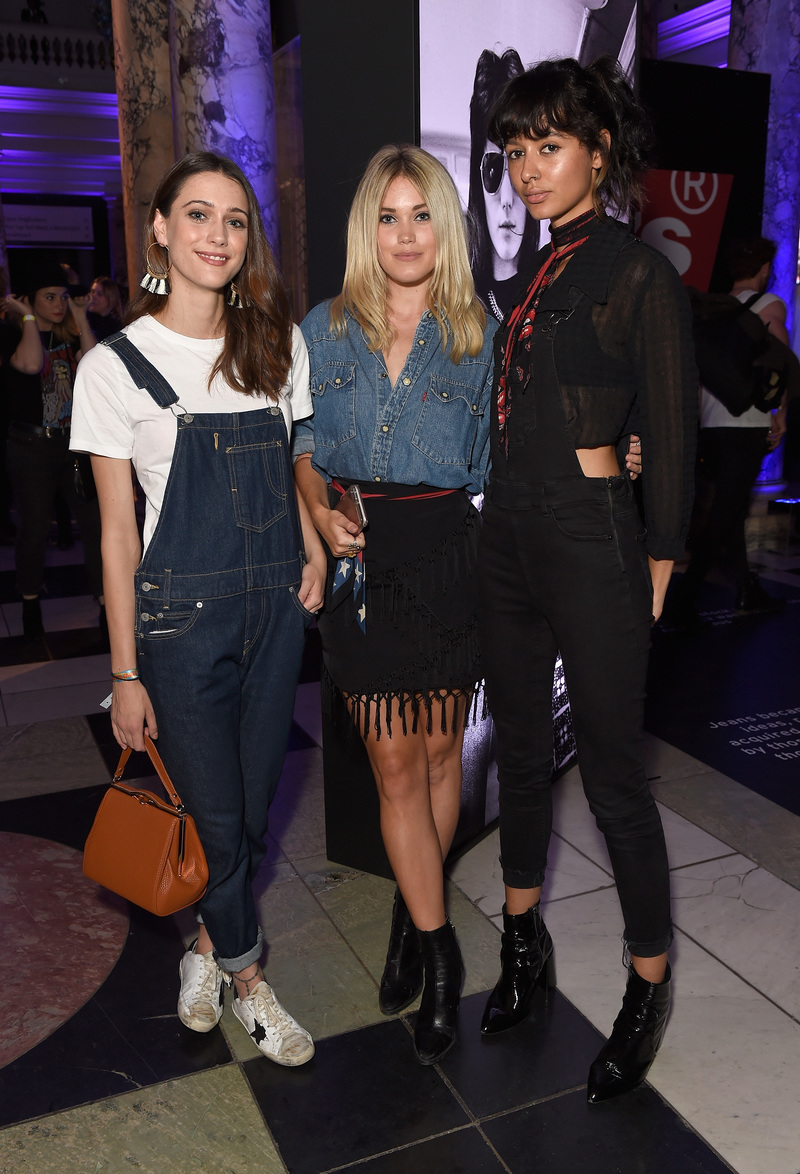 LONDON, ENGLAND - SEPTEMBER 06: Sophie Hopkins, Kara Rose Marshall and guest attends Levi's brand announcement of the partnership with grime artist Skepta to launch the Levi's music project #Supportmusic and celebrate its partnership with the V&A, with an exclusive performance from Skepta at the Victoria and Albert Museum on September 6, 2016 in London, England. (Photo by David M. Benett/Dave Benett/Getty Images for Levi's) *** Local Caption *** Sophie Hopkins;Kara Rose Marshall