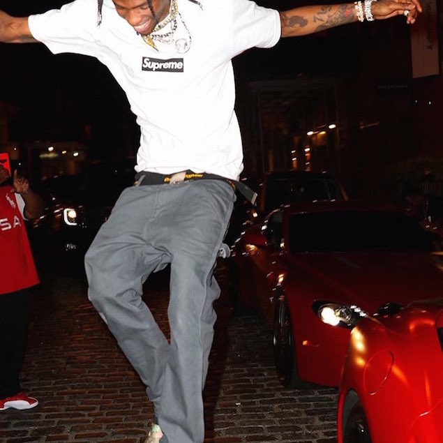 UpscaleHype - Travis Scott wears Louis Vuitton and Air Jordan Low