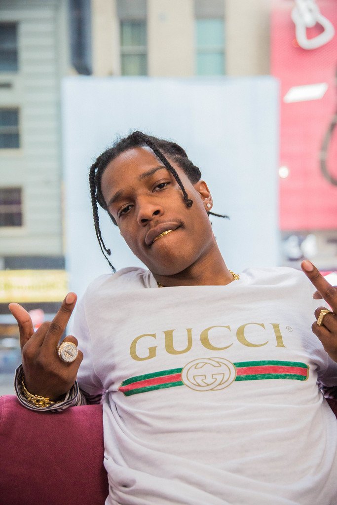 Spotted: A$AP Rocky In Gucci shirt, Jeans and Air Jordan shoes – Online | Men's Fashion, Street News & Streetwear