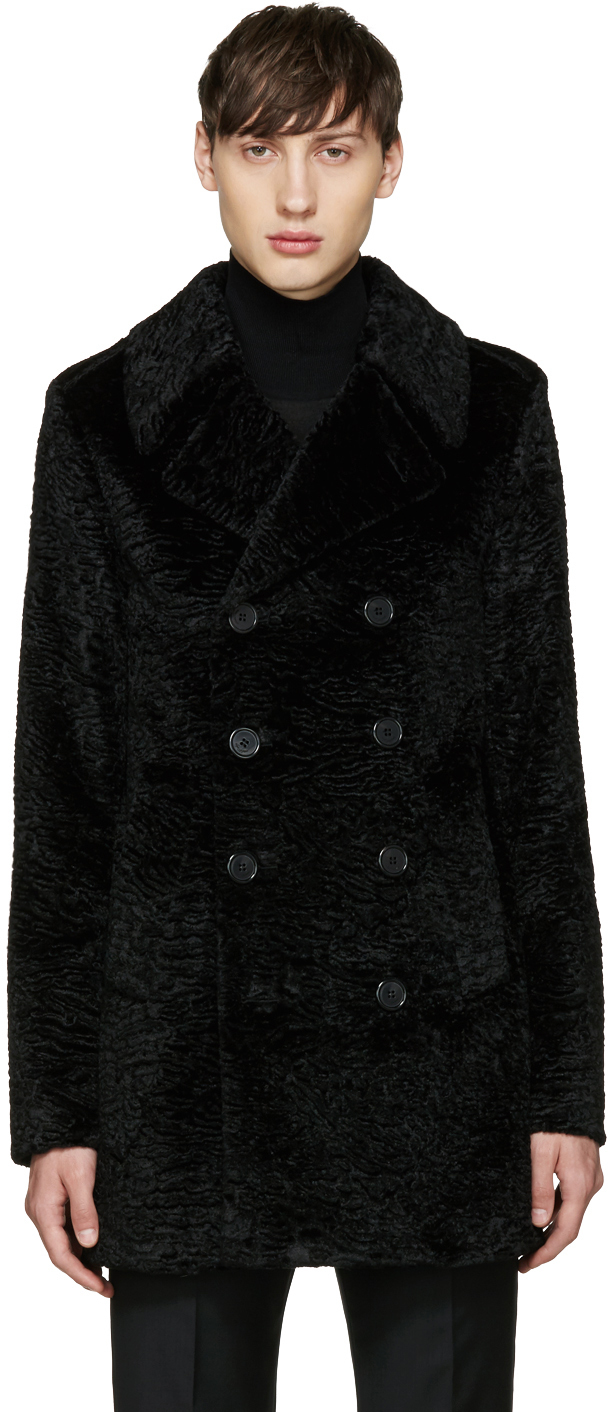 saint-laurent-black-faux-fur-peacoat