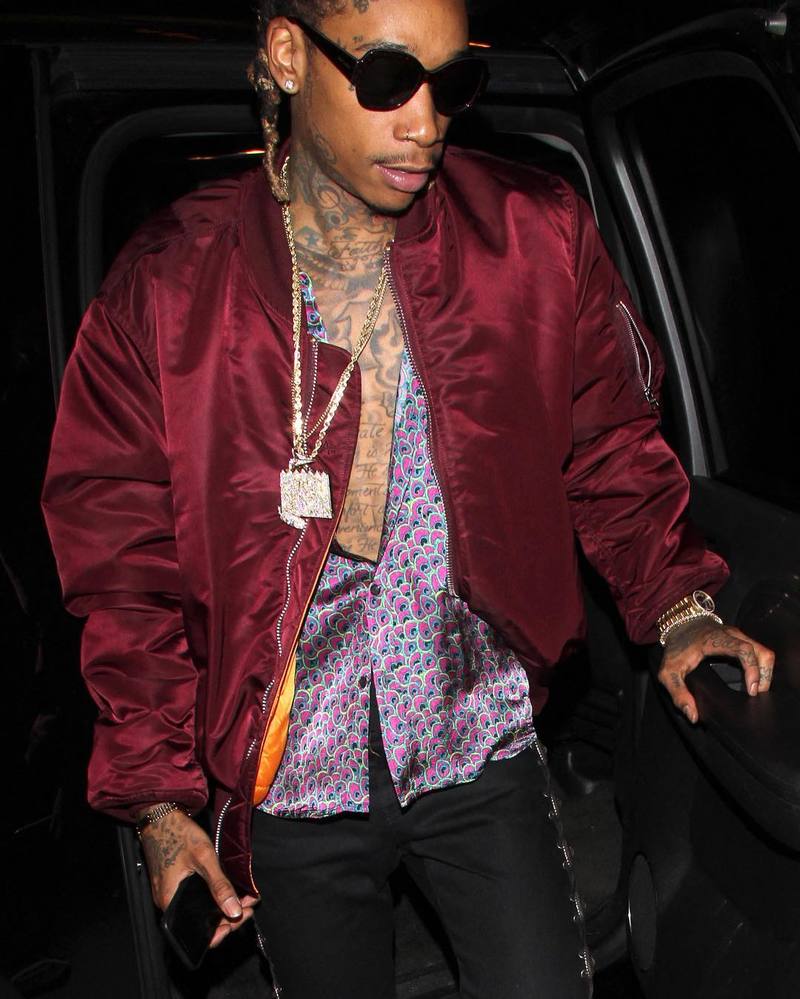 wiz-khalifa-alpha-industries-jacket-saint-laurent-jeans-converse-sneakers-3