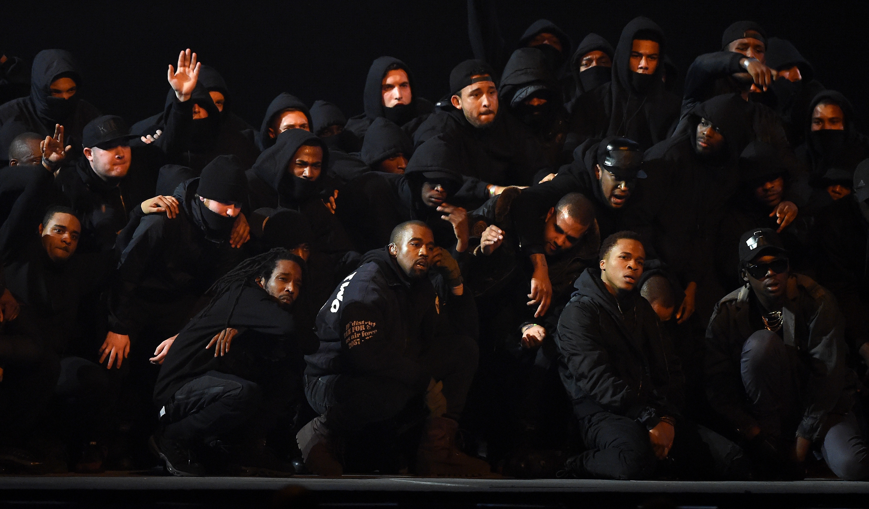 on stage during the BRIT Awards 2015 at The O2 Arena on February 25, 2015 in London, England.