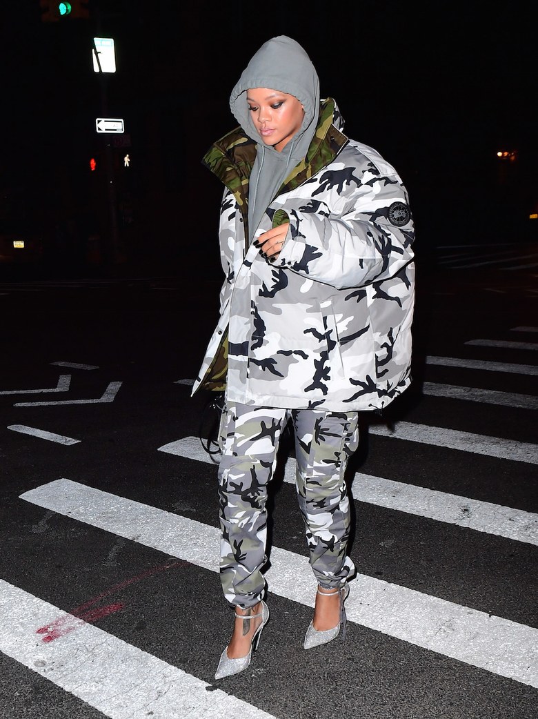 SPOTTED Rihanna in Vetements x Canada Goose Camo Jacket and