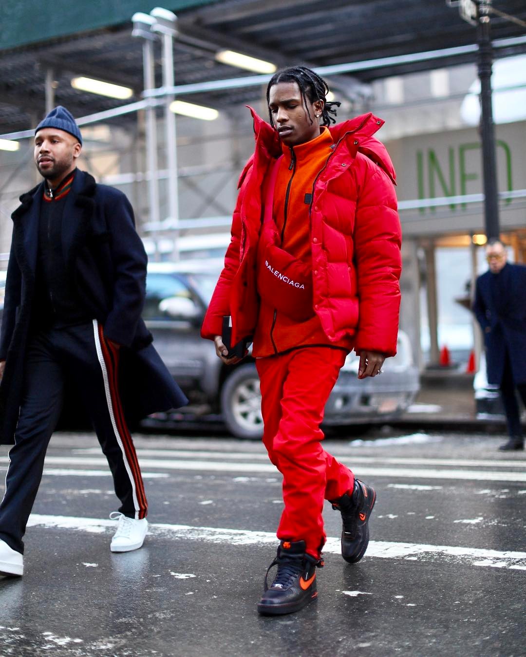 SPOTTED: ASAP Rocky In Balenciaga Jacket, Fanny Pack, Calvin Klein Jacket  and Nike x Vlone Sneakers – PAUSE Online | Men's Fashion, Street Style,  Fashion News & Streetwear