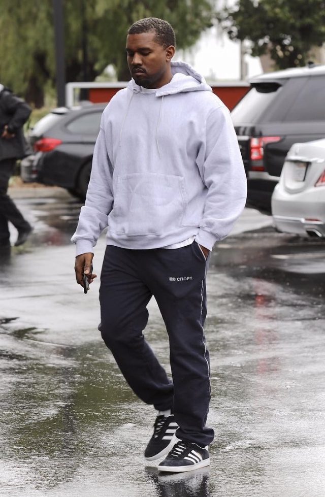 SPOTTED: Kanye West Sports Gosha Rubchinskiy Joggers and Adidas