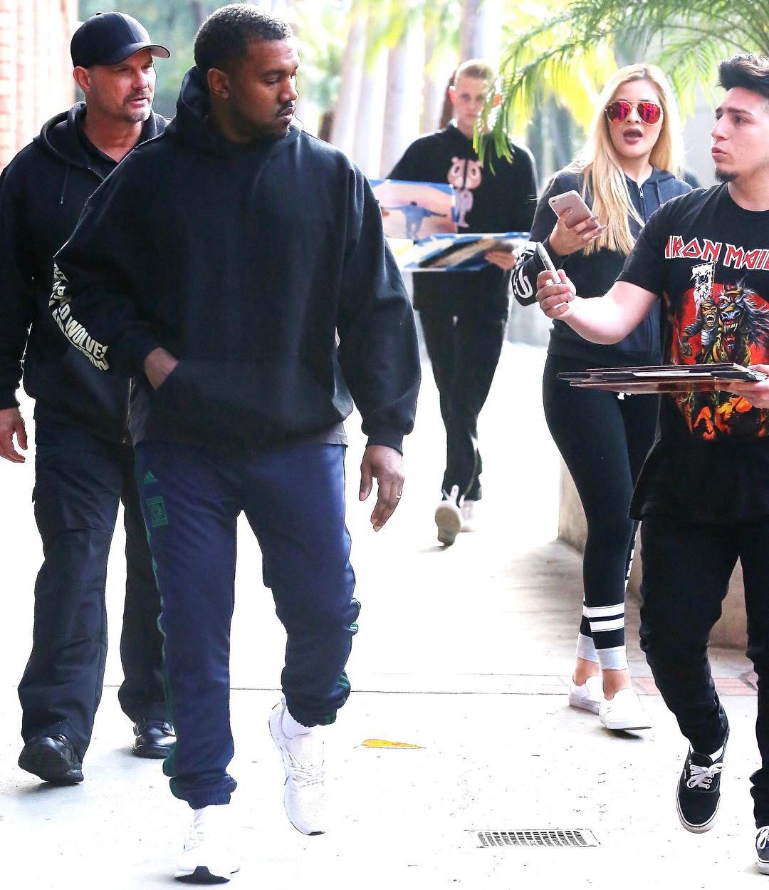 SPOTTED: Kanye West In Gosha Rubchinskiy Sweatpants, Raf Simons