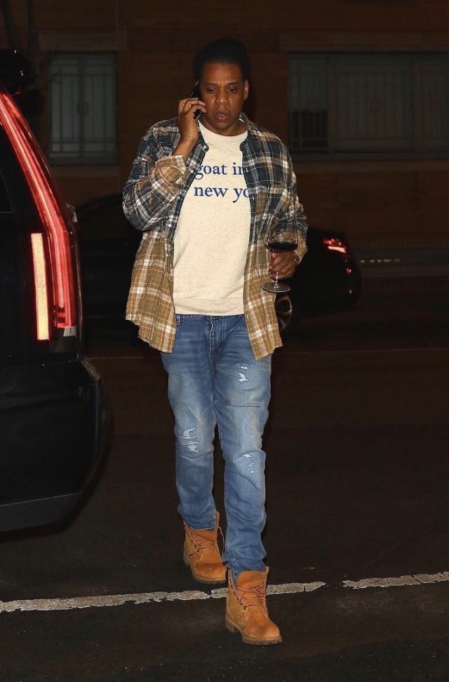 denim jacket and timberland boots