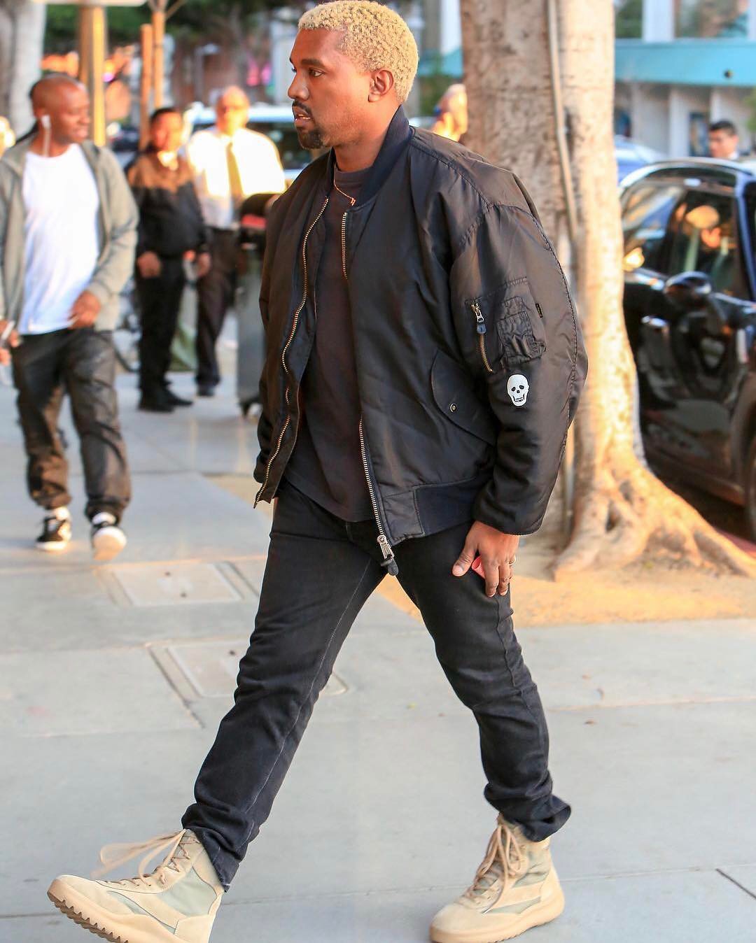 SPOTTED: Kanye West In Archive Raf Simons Bomber And Yeezy Season ...