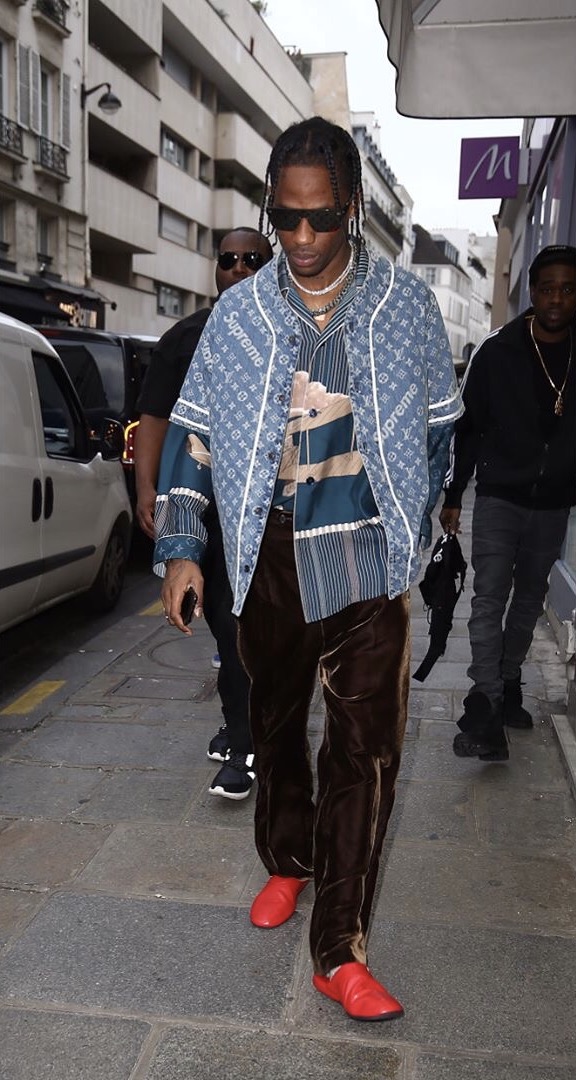 Travis Scott's Louis Vuitton x Supreme Men's Fashion Week Front