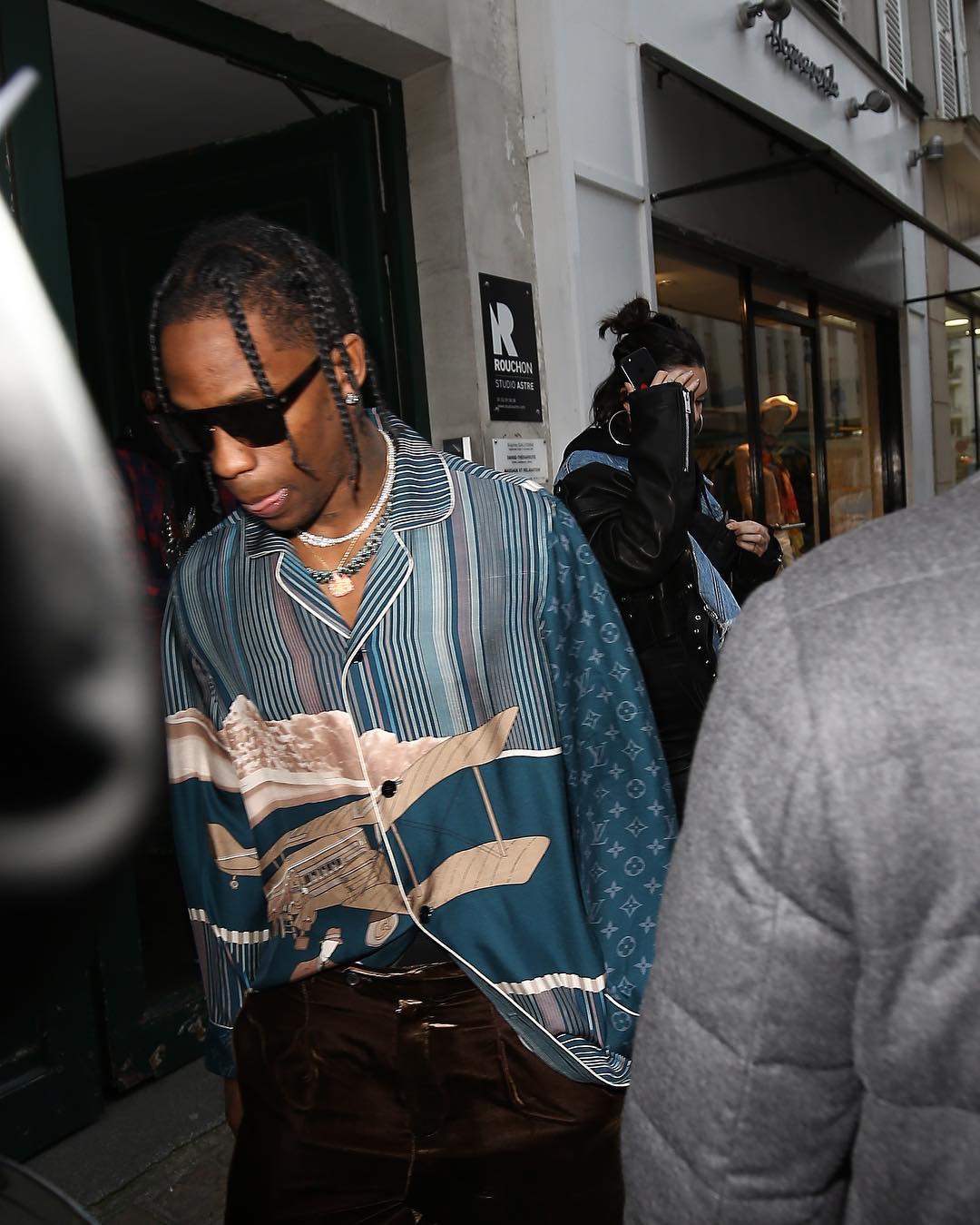 Travis Scott attending the Louis Vuitton Men Menswear Fall/Winter