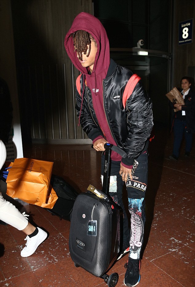 Jaden Smith Wears Louis Vuitton Sneakers and Skateable Luggage