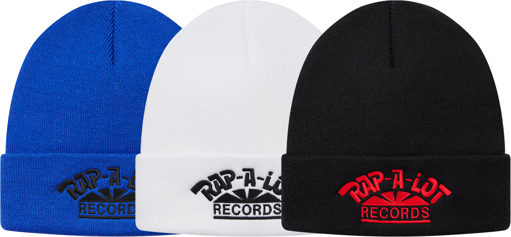 Supreme x Rap-A-Lot Records - Blue Logo Embroidered Beanie Hat