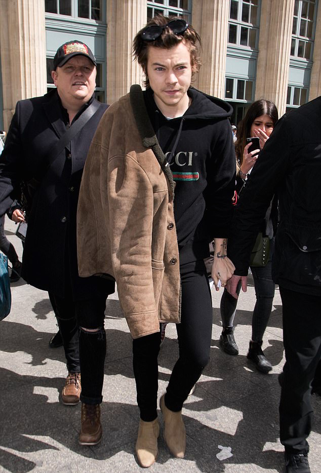 SPOTTED: Harry Styles in a Saint Laurent Shearling Coat, Boots and a ...