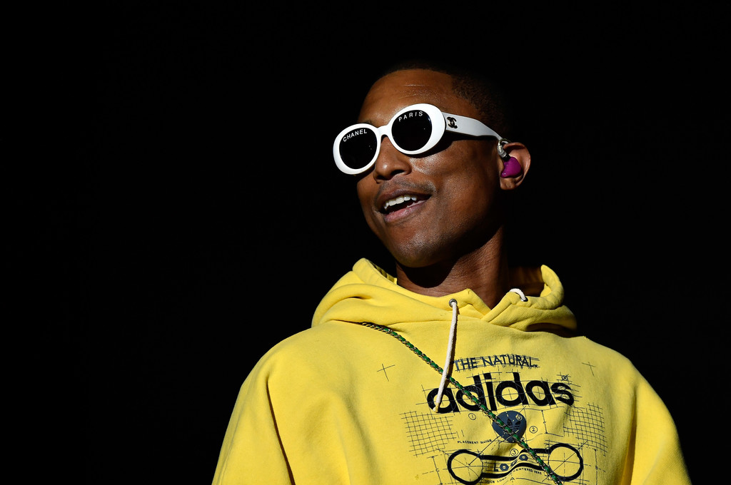 SPOTTED: Pharrell in Chanel Sunglasses and Adidas Hoodie at