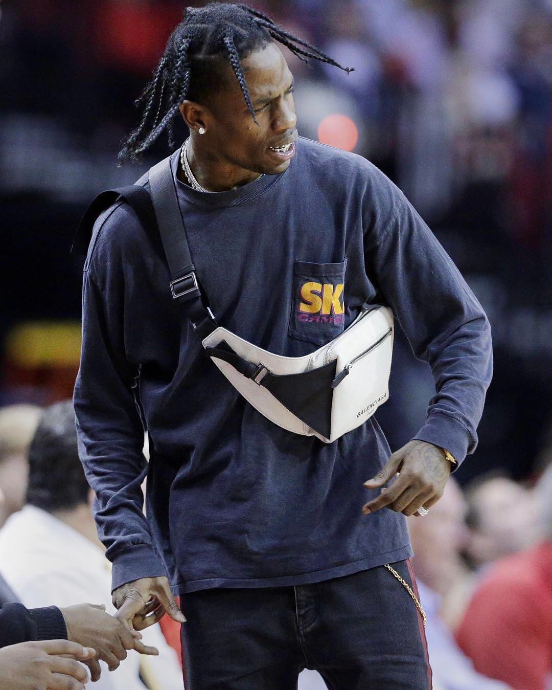 SPOTTED: Travis Scott Balenciaga Jeans and Bag – Online | Men's Street Fashion News & Streetwear