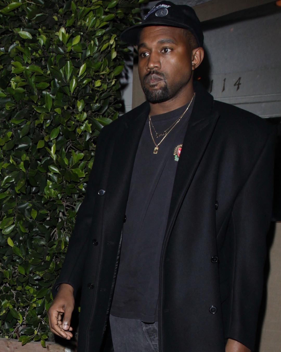 SPOTTED: Kanye West In Adidas Yeezy Season Shirt And Sneakers