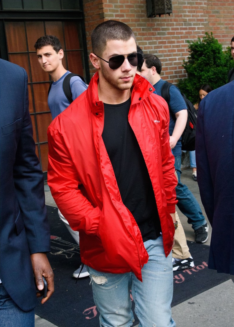 red balenciaga jacket