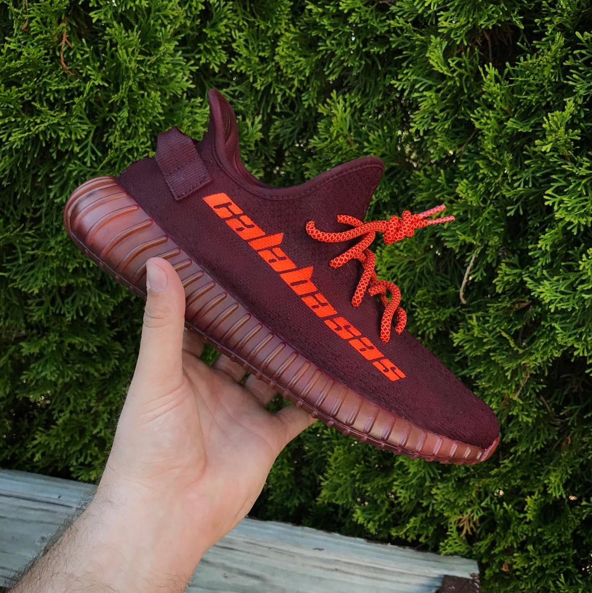 The Shoe Surgeon Custom Red Quilted Yeezy Boost 350 Sneakers