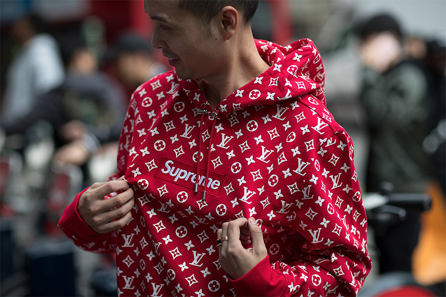 Louis Vuitton in collaboration with Supreme pop-up stores prompt global  shopping stampede