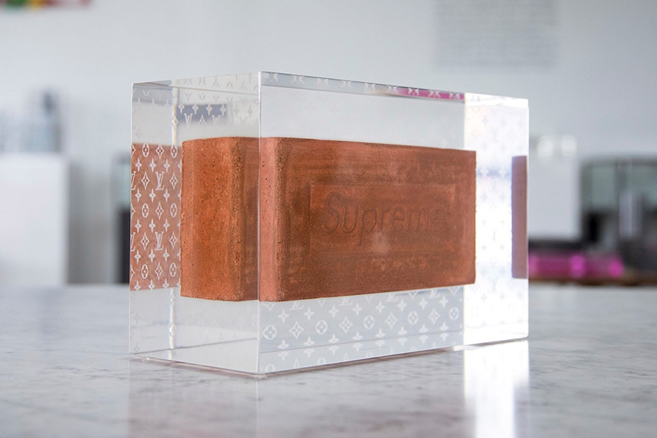 Supreme Brick Encased in a Louis Vuitton Cube