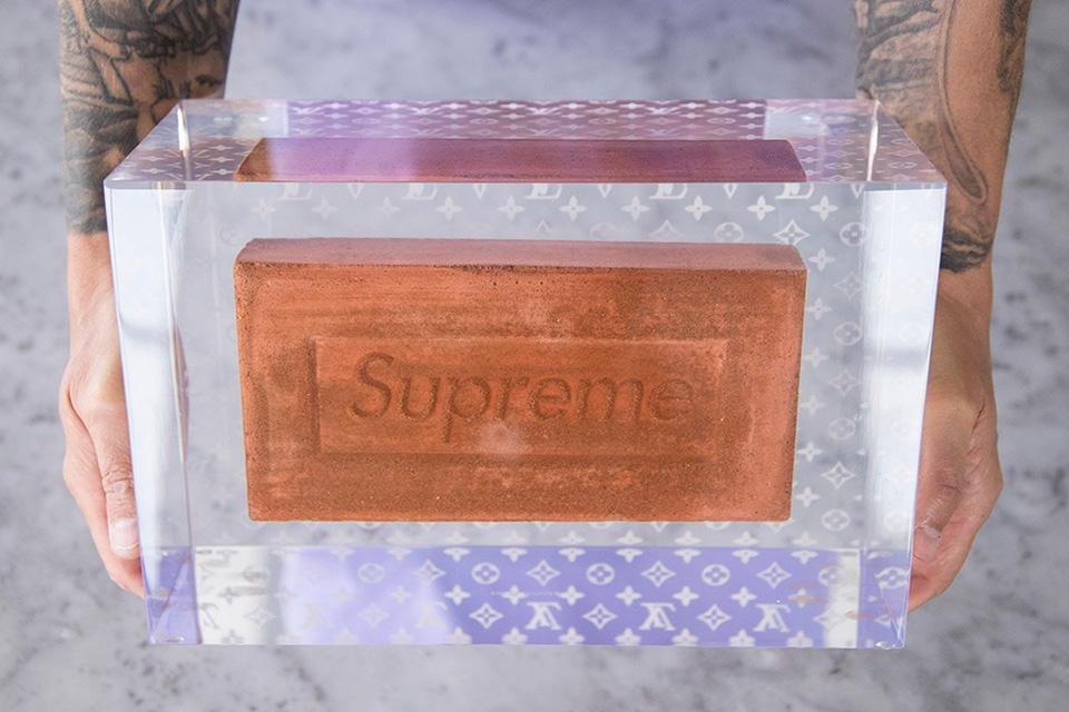 Supreme Brick Encased in a Louis Vuitton Cube