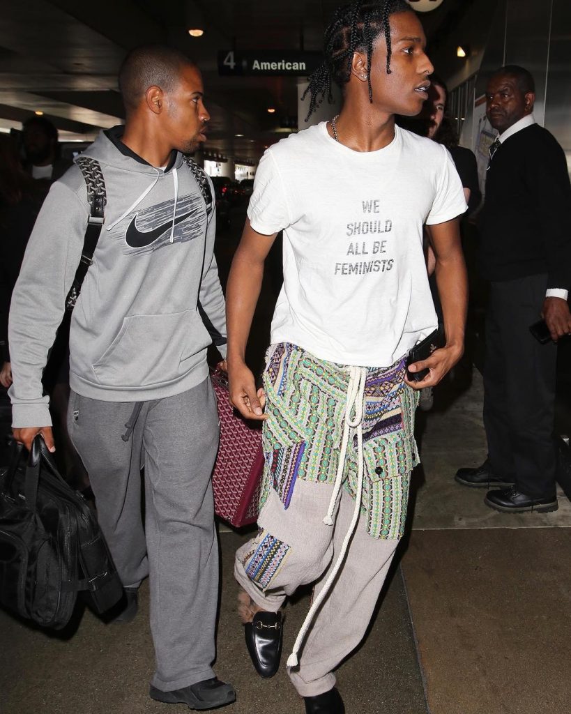 SPOTTED: A$AP Rocky in Dior, Loewe and Gucci Slippers at LAX – PAUSE ...