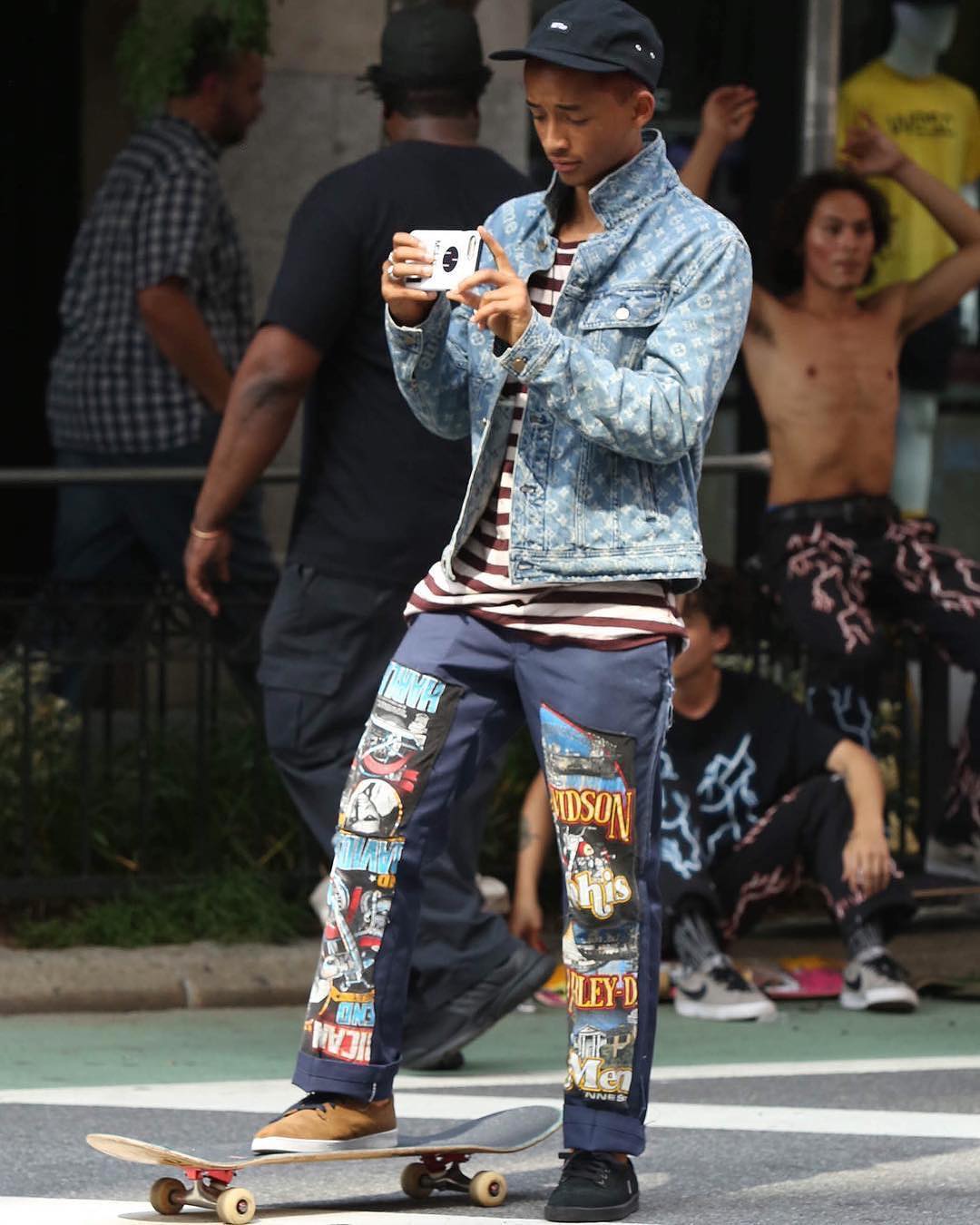 Jaden Smith Wears Mismatched Sneakers and Louis Vuitton x Supreme