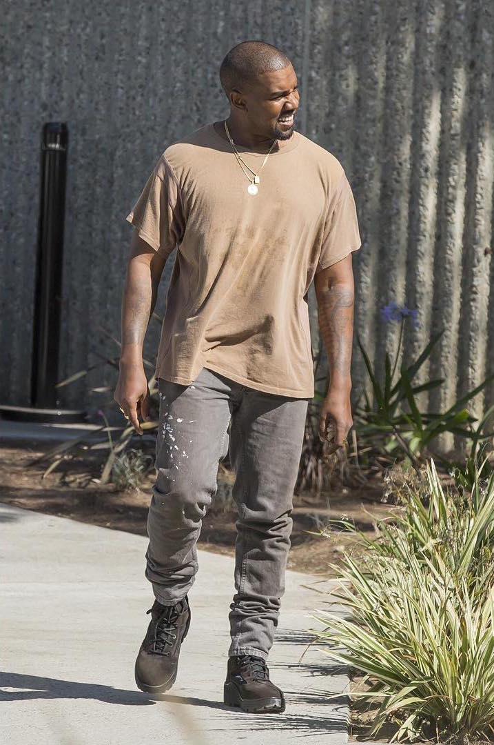 SPOTTED: Kayne West In Vintage Helmut Lang Jeans And Yeezy Season