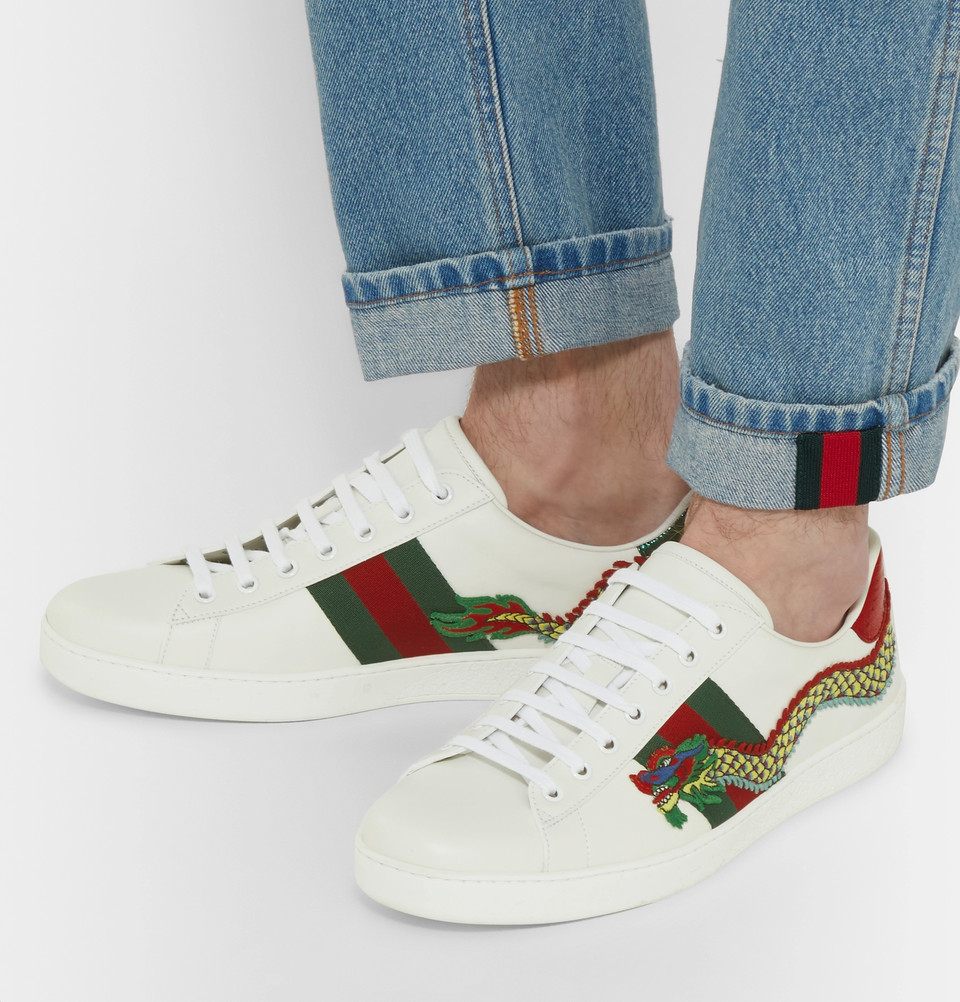 PAUSE or Skip: Gucci Ace Appliquéd Watersnake Sneakers – PAUSE Online ...