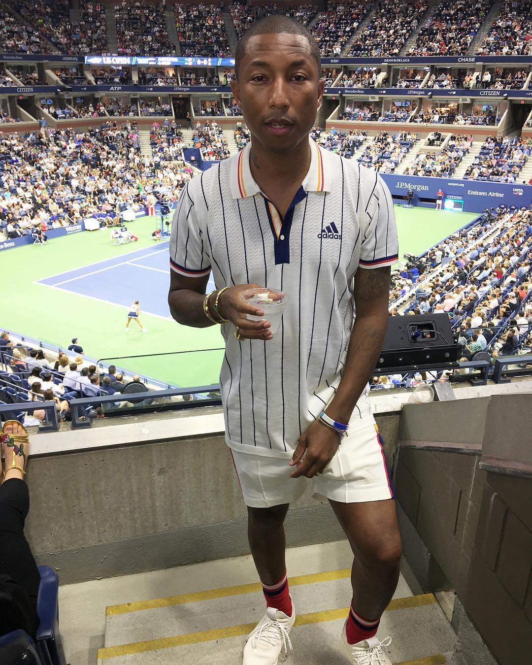 Get The Look Pharrell in Adidas Tennis at US Open PAUSE Online