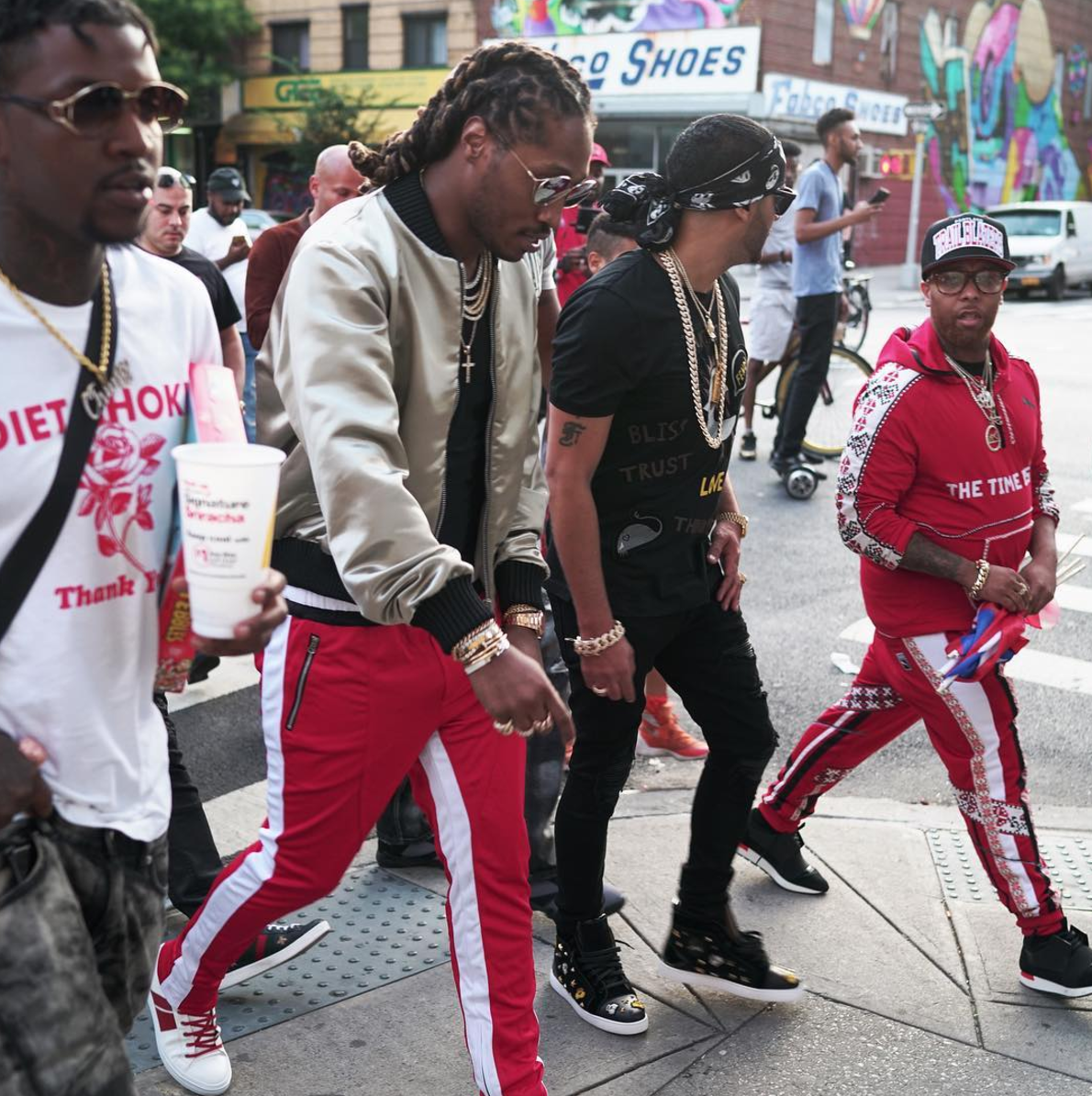 Fear of god track sale pants red