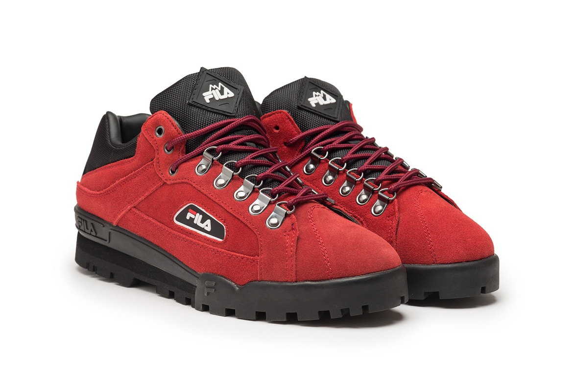 Fila trailblazer hotsell red suede