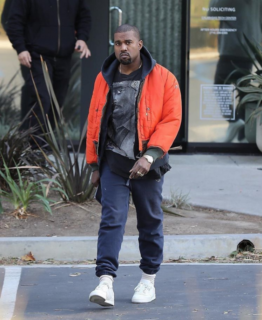SPOTTED: Kanye West Wearing Tupac Tee And Yeezy Powerphase Sneakers ...